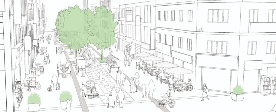 une rue rendue aux piétons